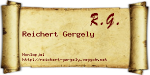 Reichert Gergely névjegykártya